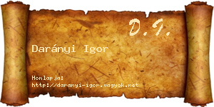 Darányi Igor névjegykártya